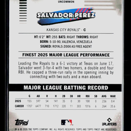 2026 Topps Finest Salvador Perez #122 Xfractor