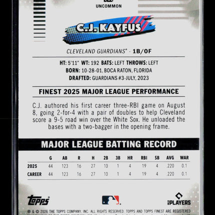 2026 Topps Finest C.J. Kayfus #141 Mini Diamond Refractor