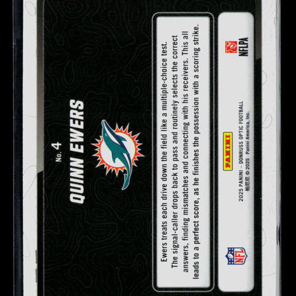 2025 Panini Donruss Optic Football Passing Grade Quinn Ewers #4 RC
