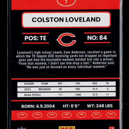 2025 Panini Donruss Optic Colston Loveland #7