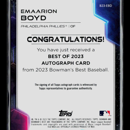 2023 Bowman's Best Emaarion Boyd #B23-EBD Auto