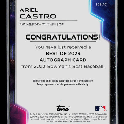 2023 Bowman's Best Ariel Castro #B23-AC Green Refractor 89/99 Auto