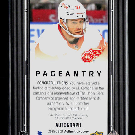 2025 Upper Deck SP Authentic Pageantry Autographs J.T. Compher #P-28 Auto