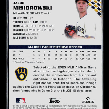 2026 Topps Pristine Jacob Misiorowski #71 Refractor RC