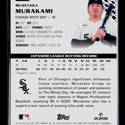 2026 Topps Pristine Munetaka Murakami #19 Refractor RC