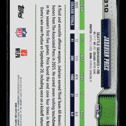 2026 Topps Jadarian Price #310 RC