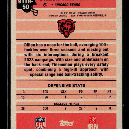 2026 Topps Dillon Thieneman #91TR-50 Pink Crackle RC