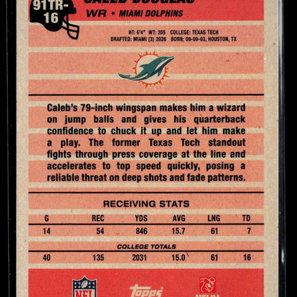 2026 Topps Caleb Douglas #91TR-16 RC Black Crackle 04/10