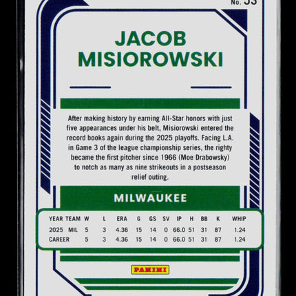 2026 Panini Donruss Optic Baseball Jacob Misiorowski #53