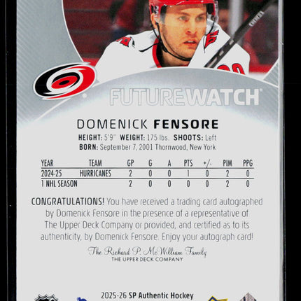 2025 SP Authentic Future Watch Domenick Fensore #156 795/999 Auto