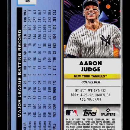 2025 Topps Cosmic Chrome Aaron Judge #185