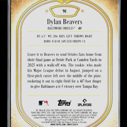 2026 Topps Tier 1 Dylan Beavers #91