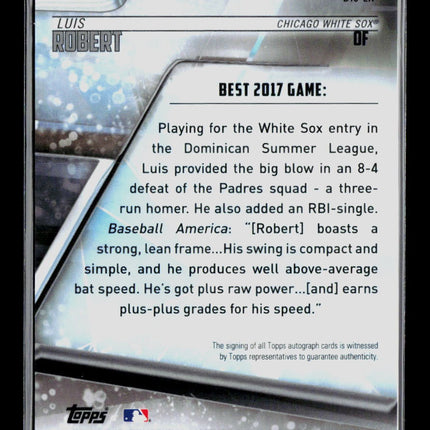 2018 Bowman's Best Luis Robert #B18-LR Green Refractor 57/99 Auto