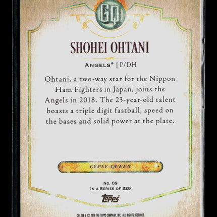 2018 Topps Gypsy Queen Shohei Ohtani #89 RC