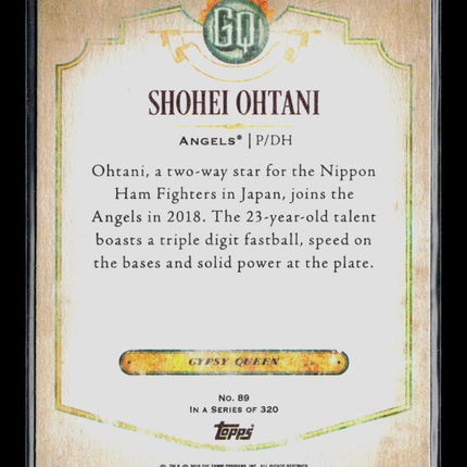 2018 Topps Gypsy Queen Shohei Ohtani #89 RC