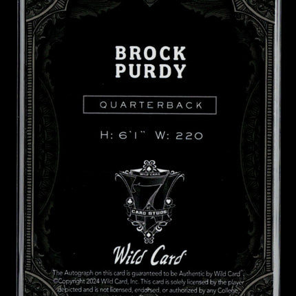 2024 Wild Card 7 Card Studs Brock Purdy #A7CJ-BP Joker Auto 1/1