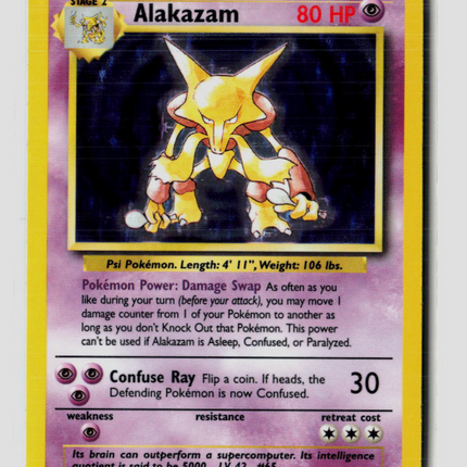 Pokemon 1999 Base Set Alakazam #1/102