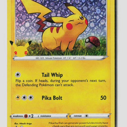 Pokemon 2020 Sword & Shield Pikachu #SWSH039 Reverse