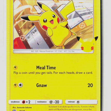 Pokemon 2021 McDonald's Collection Pikachu #25/25