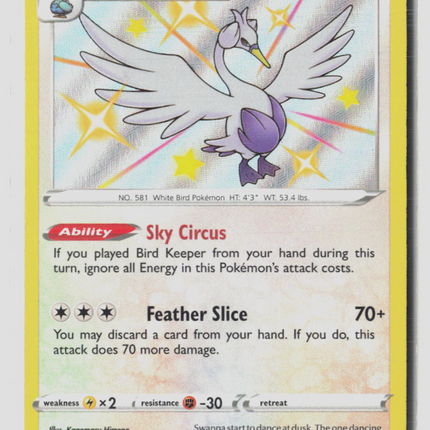 Pokemon 2021 Shining Fates Swanna #SV096/SV122