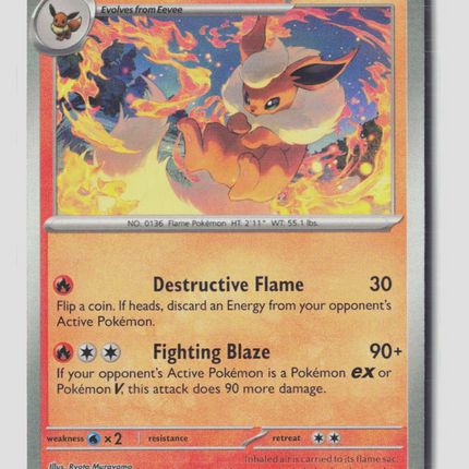 Pokemon 2025 Prismatic Evolutions Flareon #13/131 Pokeball