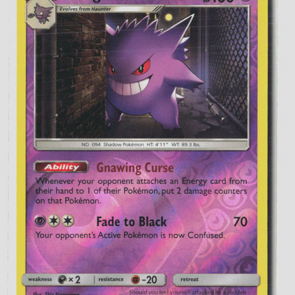 Pokemon 2018 Crimson Invasion Gengar #38/111 Reverse Holo