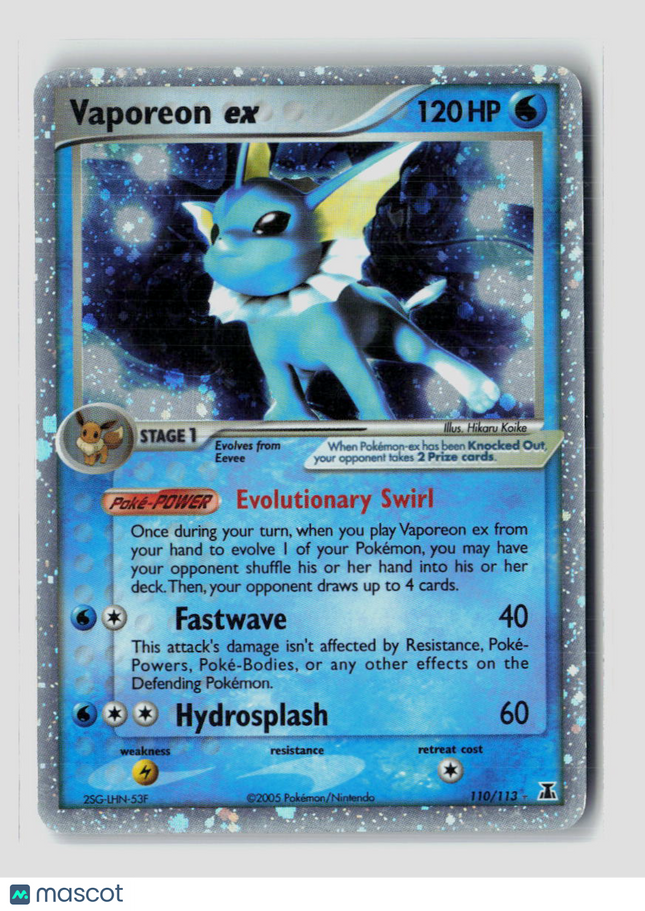 Pokemon 2007 EX Unseen Forces Vaporeon EX #110/113