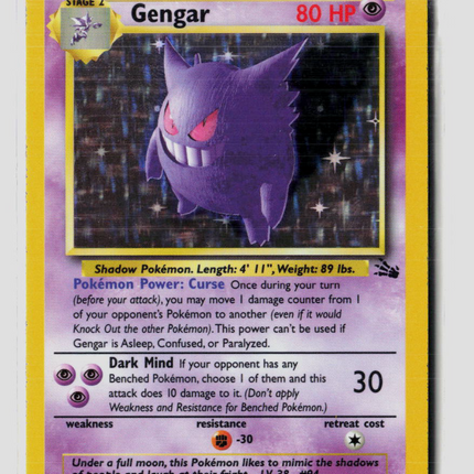 Pokemon 1999 Fossil Gengar #5/62