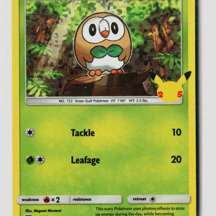 Pokemon 2021 Celebrations Rowlet #7/25 mcdonalds