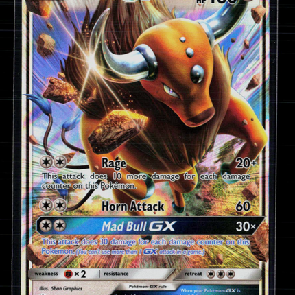 Pokemon 2017 Sun & Moon Tauros GX #100/149