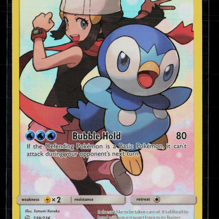 Pokemon 2019 Cosmic Eclipse Piplup SR CHR FA #239/236