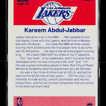 1986 Fleer Stickers Kareem Abdul-Jabbar #1
