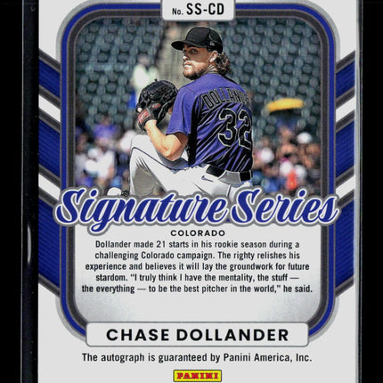 2026 Donruss Signature Series Chase Dollander #SS-CD Red 07/30 Auto