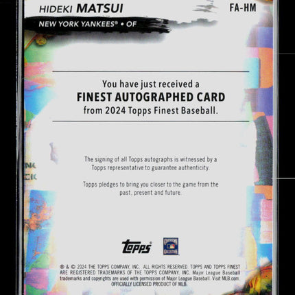 2024 Topps Finest Hideki Matsui #FA-HM 18/50 Auto