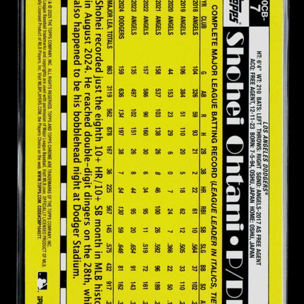 2025 Topps Chrome 1989 Topps Baseball Shohei Ohtani #90CB-7 Blue Border
