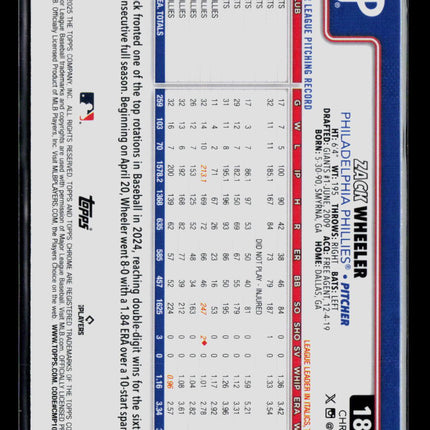 2025 Topps Chrome Zack Wheeler #189 Variation