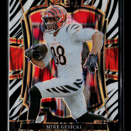 2026 Panini Select Prizm Mike Gesicki #159 Zebra