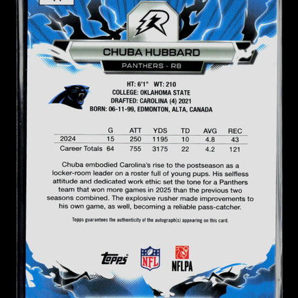 2026 Topps Rip Chuba Hubbard #14 37/50 Auto