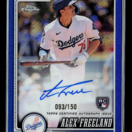 2026 Topps Chrome Alex Freeland #RA-AF Blue Logofractor 093/150 RC Auto
