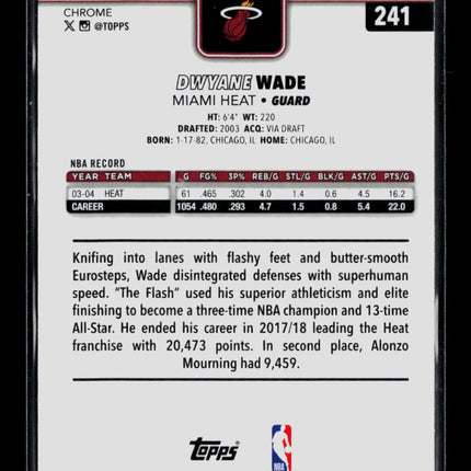 2025 Topps Chrome Dwyane Wade #241 Yellow Basketball /275