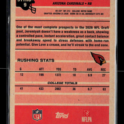 2026 Topps Chrome Jeremiyah Love #91TRC-9 Mojo Refractor RC
