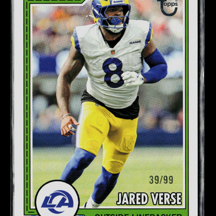 2026 Topps Football Jared Verse #231 Green Border 39/99