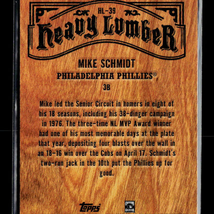 2026 Topps Heavy Lumber Mike Schmidt #HL-39