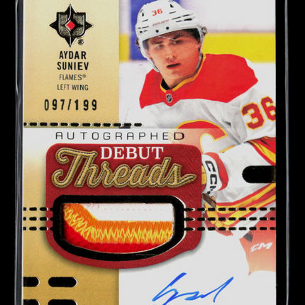 2025 Upper Deck Ultimate Debut Threads Aydar Suniev #ADT-AS 097/199 Patch Auto