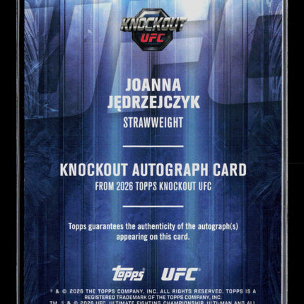 2026 Topps Knockout UFC Joanna Jędrzejczyk #KOA-JJK 149/299 Auto