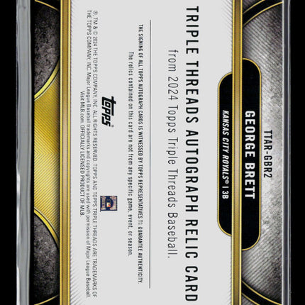 2024 Topps Triple Threads George Brett #TTAR-GBR2 13/18 Patch Auto