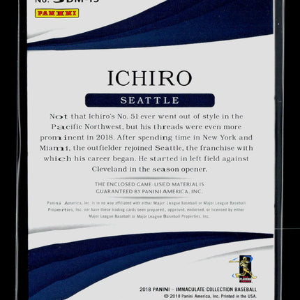 2018 Panini Immaculate Ichiro Suzuki Ichiro #SBM-IS 01/20 Game-Used Patch