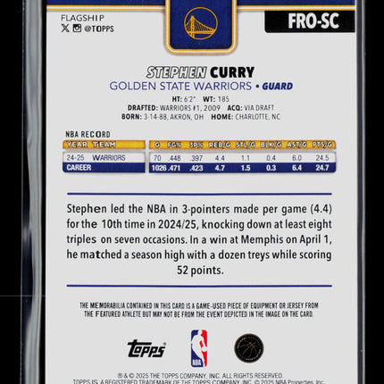 2025 Topps Stephen Curry #FRO-SC Game-Used Jersey