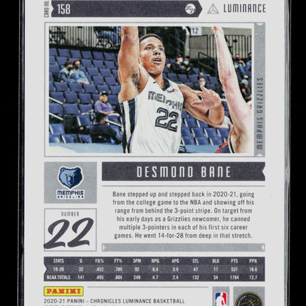 2021 Panini Chronicles Luminance Desmond Bane #158 RC