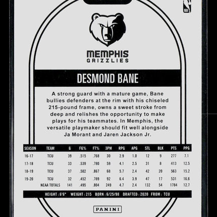 2020 Panini Hoops Desmond Bane #246 RC